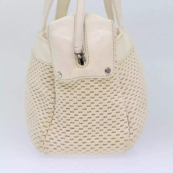 CHANEL Hand Bag Canvas Leather Beige CC Auth yb619 - Picture 6 of 16